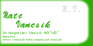 mate vancsik business card